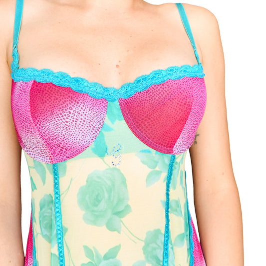 Guess Y2K Floral Mesh Lingerie Dress