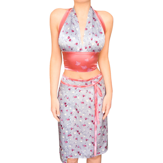 French Designer 1990's silk reversible set