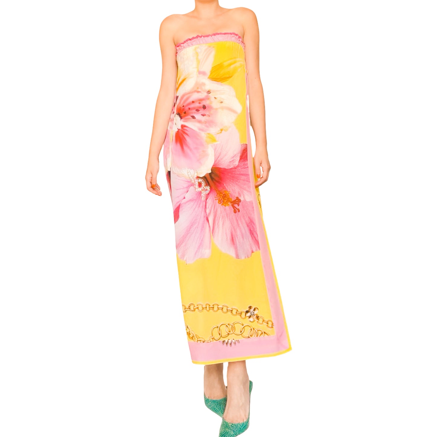Italian Y2K Silk Hibiscus Luxurious Versatile Piece