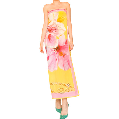 Italian Y2K Silk Hibiscus Luxurious Versatile Piece