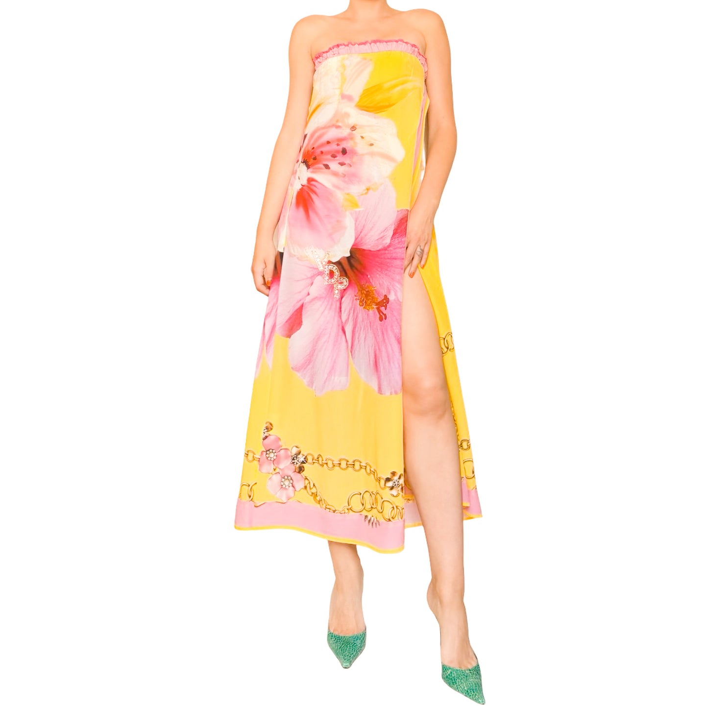 Italian Y2K Silk Hibiscus Luxurious Versatile Piece