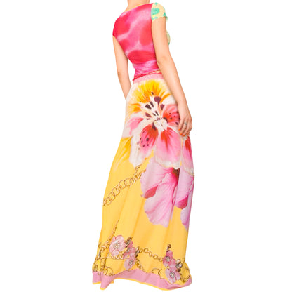 Italian Y2K Silk Hibiscus Luxurious Versatile Piece
