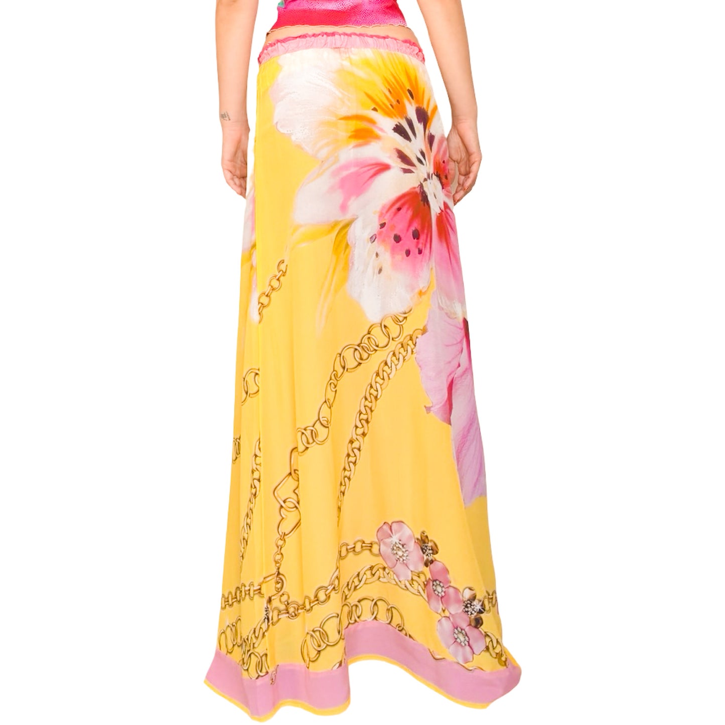Italian Y2K Silk Hibiscus Luxurious Versatile Piece