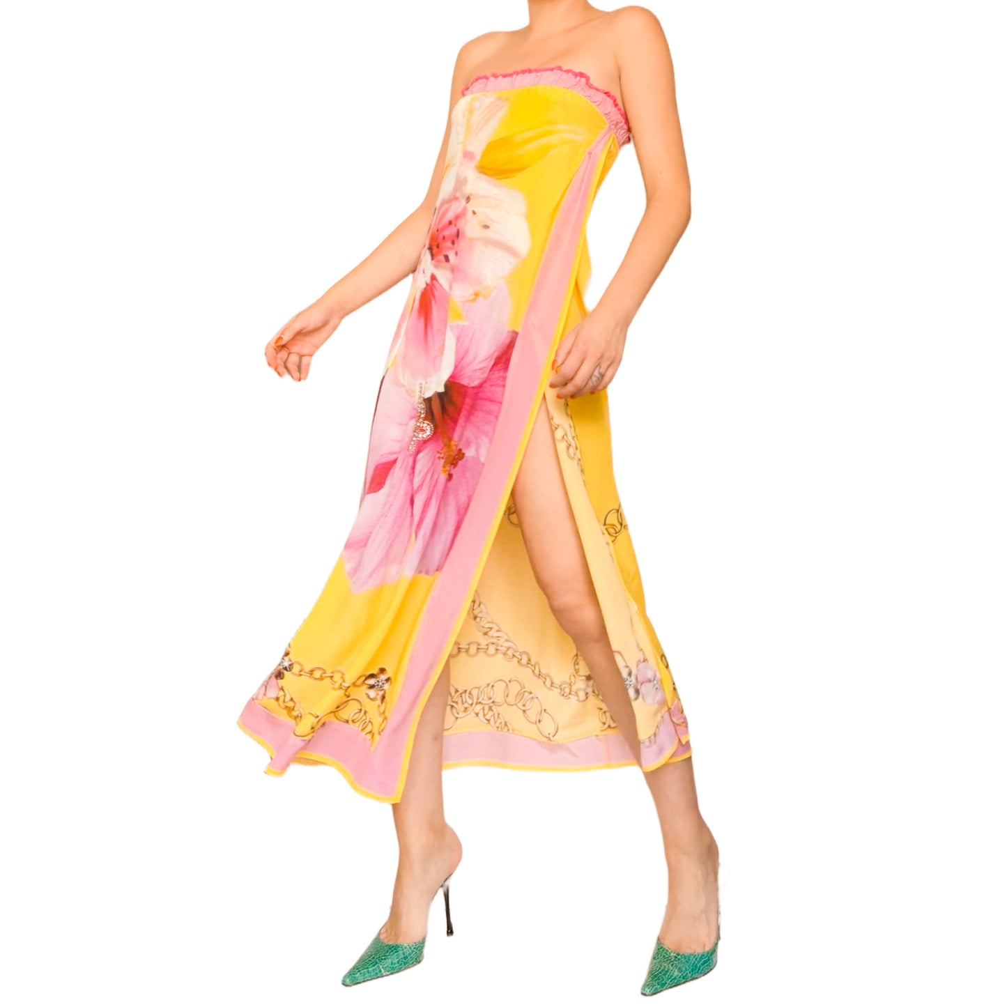 Italian Y2K Silk Hibiscus Luxurious Versatile Piece