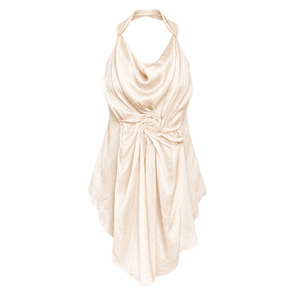 Italian Designer Silk Rosette Tunic