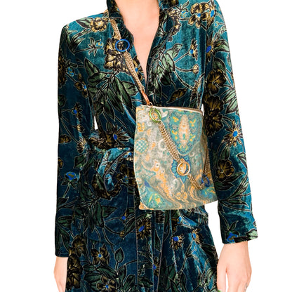 Italian Designer Silk Velvet Robe & Trouser Set