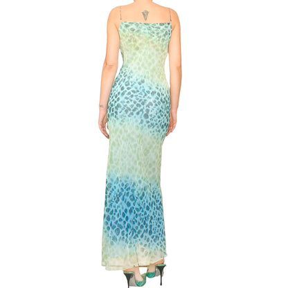 Italian Designer 90s Aqua Chain Strap Maxi