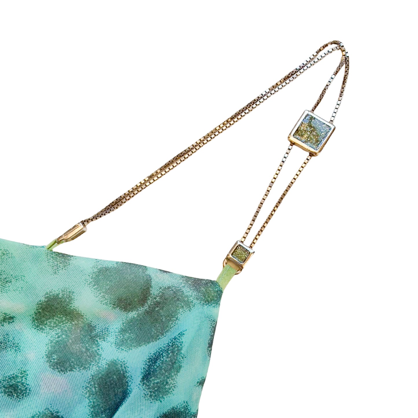 Italian Designer 90s Aqua Chain Strap Maxi