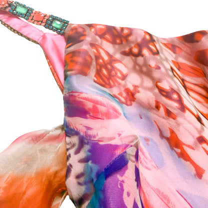 Italian Silk Butterfly One-Shoulder Dress