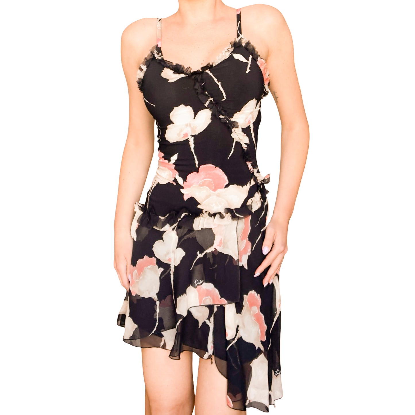 Italian VTG  Black Silk Rose Mini - Deadstock
