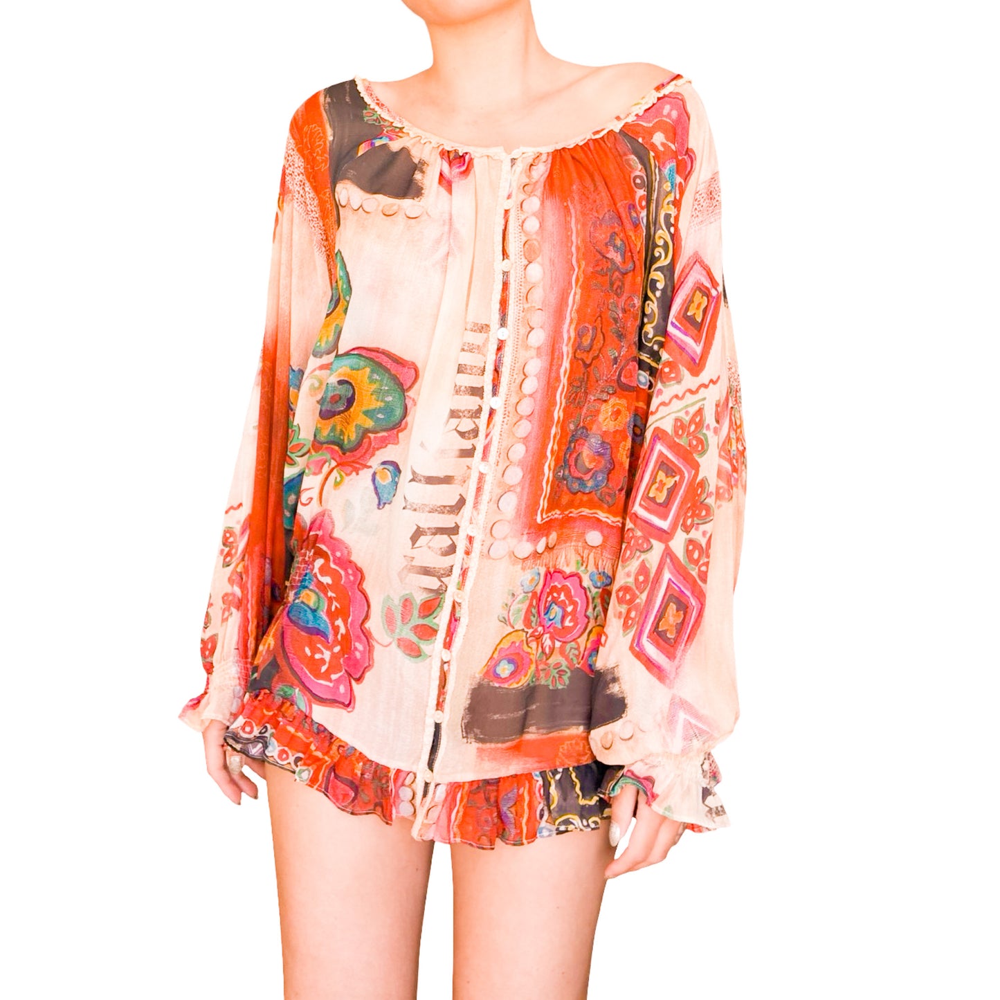 John Galliano 2008 Gypsy Silk Blouse - Campaign