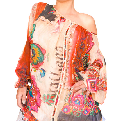 John Galliano 2008 Gypsy Silk Blouse - Campaign