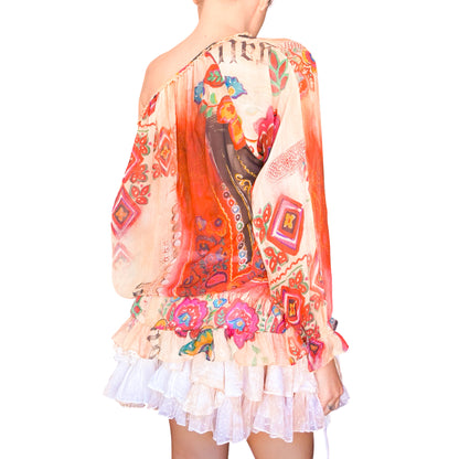 John Galliano 2008 Gypsy Silk Blouse - Campaign