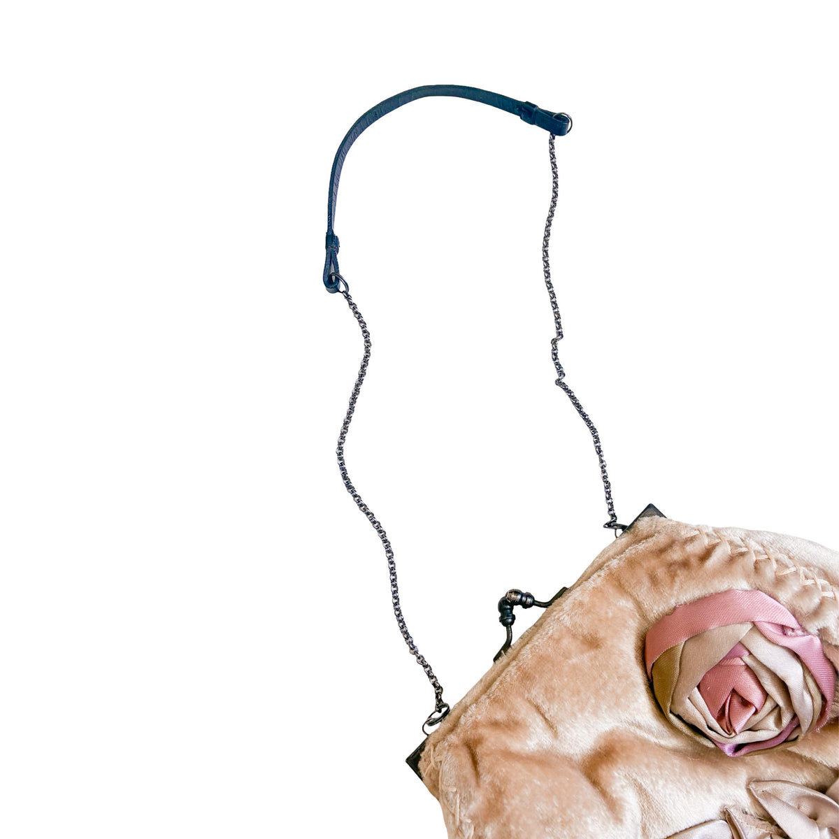 Italian Velvet 3D Rose Clutch Bag