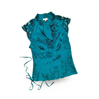 English Designer Silk Embroidered Corset Top