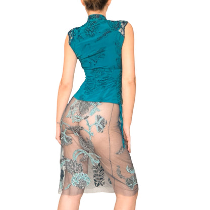 French "Pekin Stitch"  Mesh Skirt