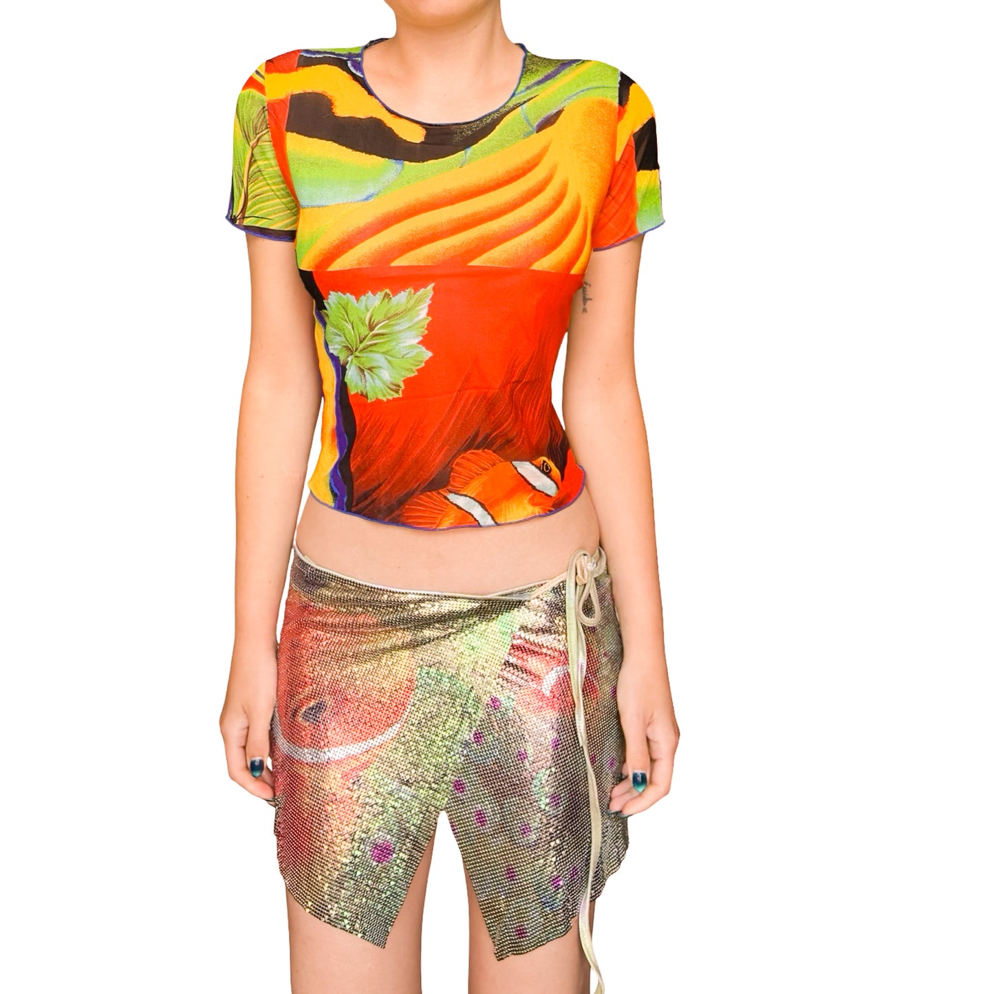Kenzo 90s Tropical Clownfish Mesh Top