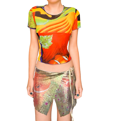 Kenzo 90s Tropical Clownfish Mesh Top