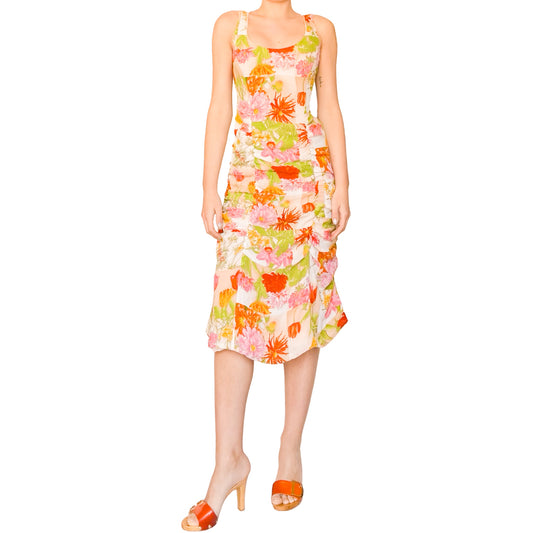 Kenzo 1999 Gathered Floral Dress - runway