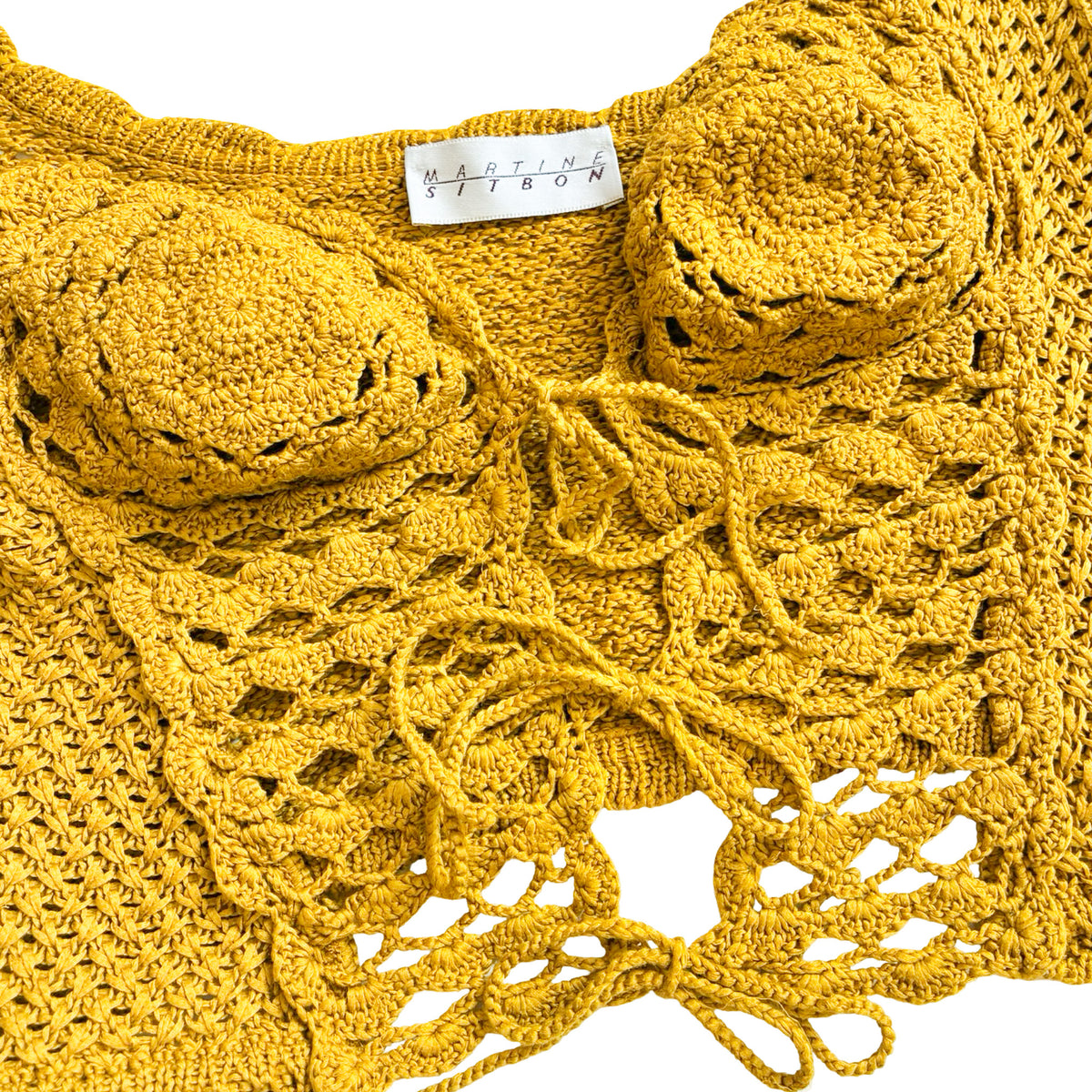 Martine Sitbon 1992 Sculpted Rose Crochet RARE Top - runway