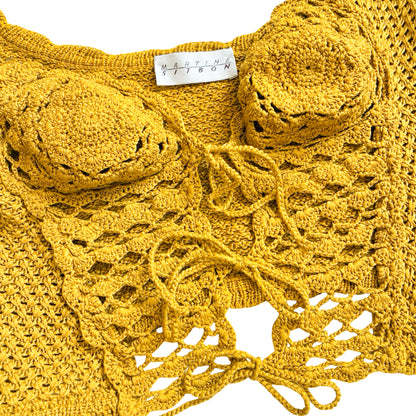 Martine Sitbon 1992 Sculpted Rose Crochet RARE Top - runway