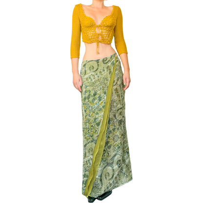 Kenzo 90's Nénuphar Wrap Maxi Skirt