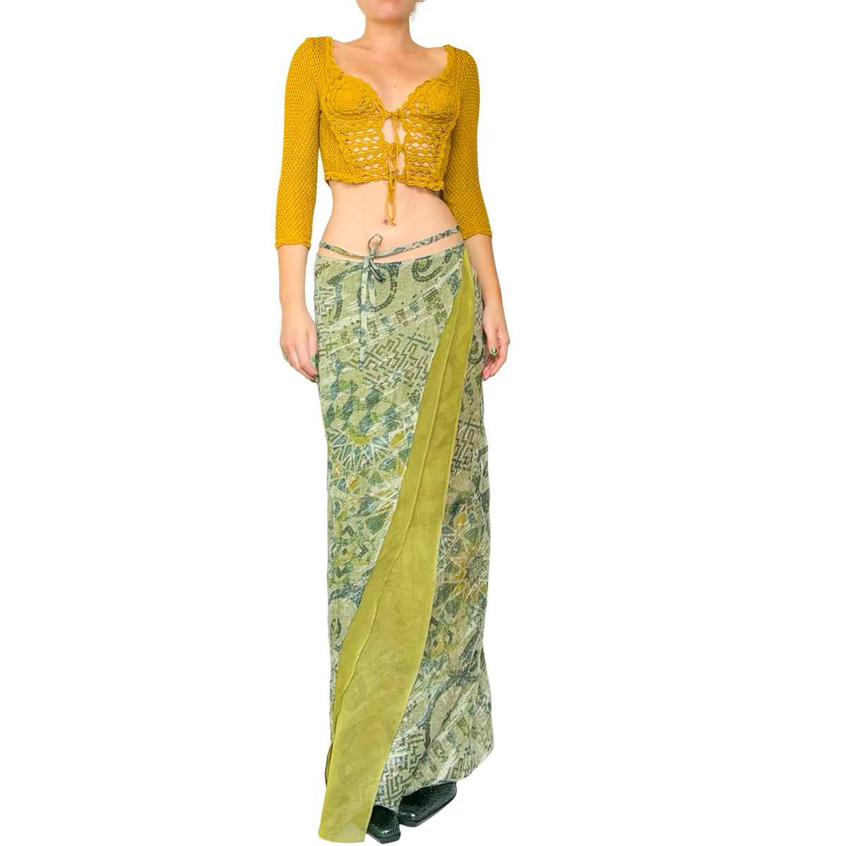 Kenzo 90's Nénuphar Wrap Maxi Skirt