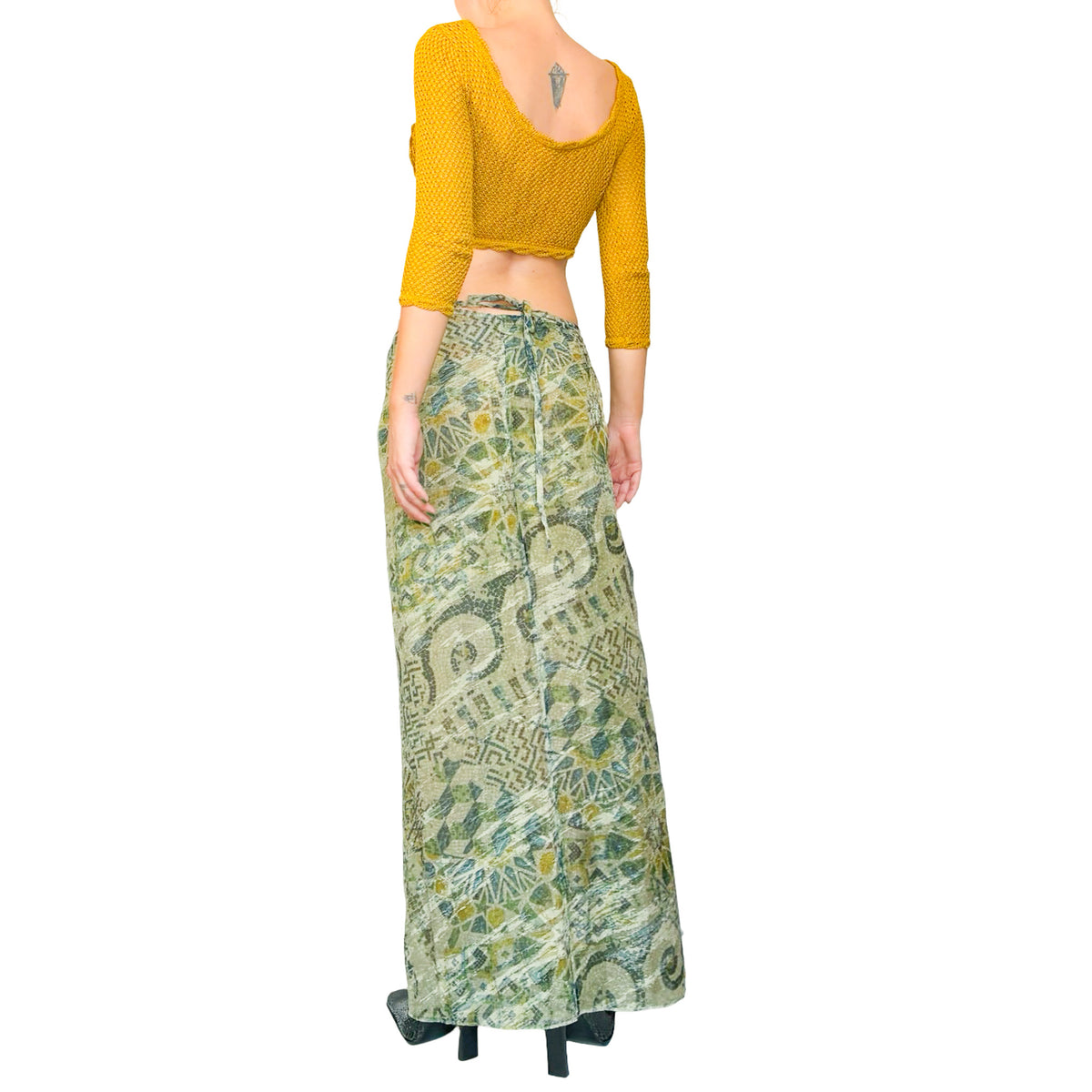 Kenzo 90's Nénuphar Wrap Maxi Skirt