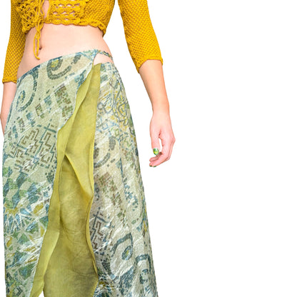 Kenzo 90's Nénuphar Wrap Maxi Skirt