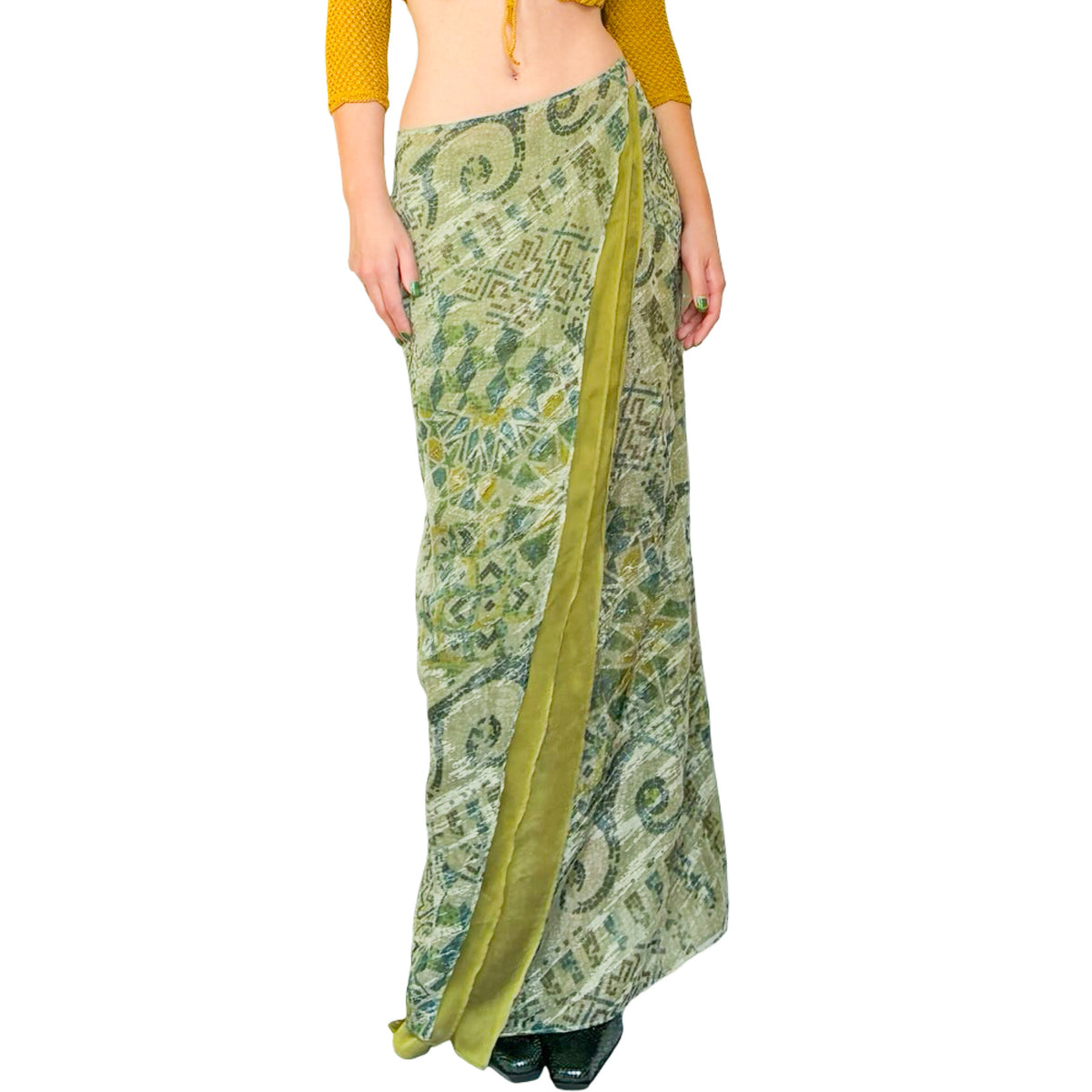 Kenzo 90's Nénuphar Wrap Maxi Skirt