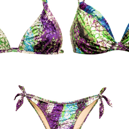 La Perla 2001 Scale Print Sequin Bikini (2 TOPS) Set