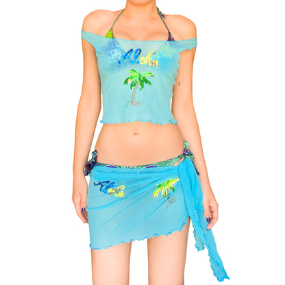 90's Italian Aloha Sequin Mesh Set