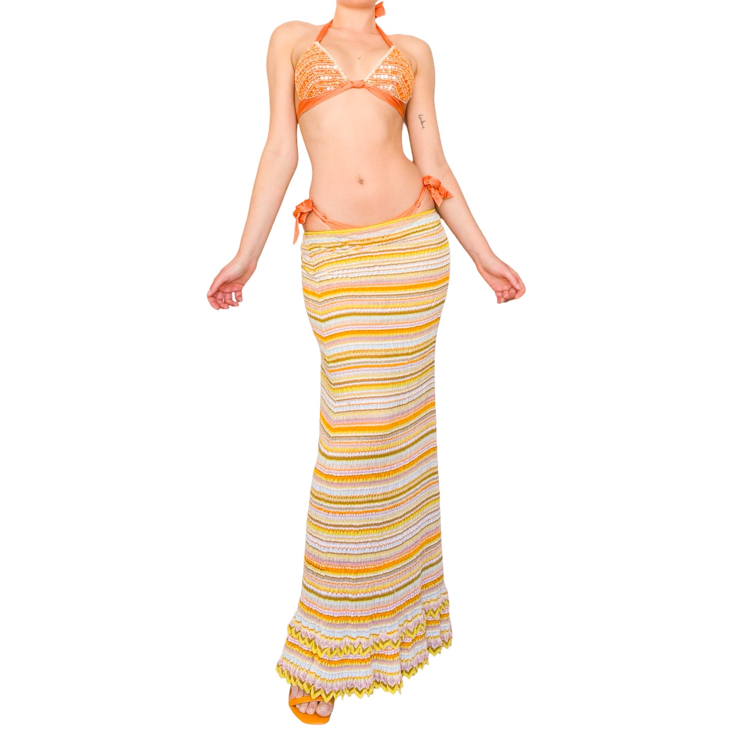 Kenzo 90's Striped Knit Dress-Skirt