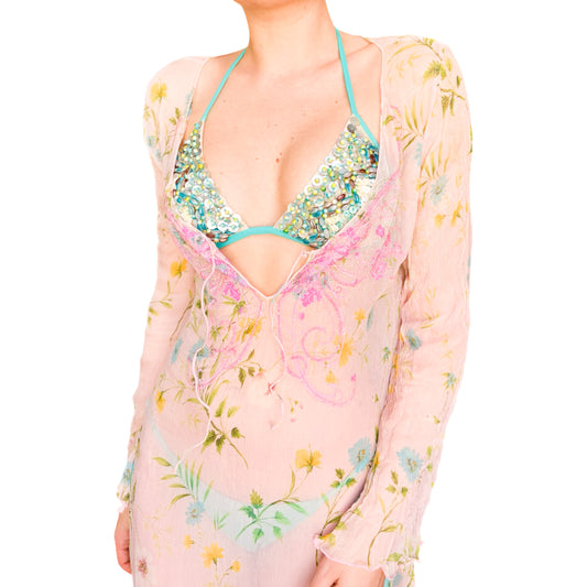 La Perla 2000s Azur Beaded Bikini