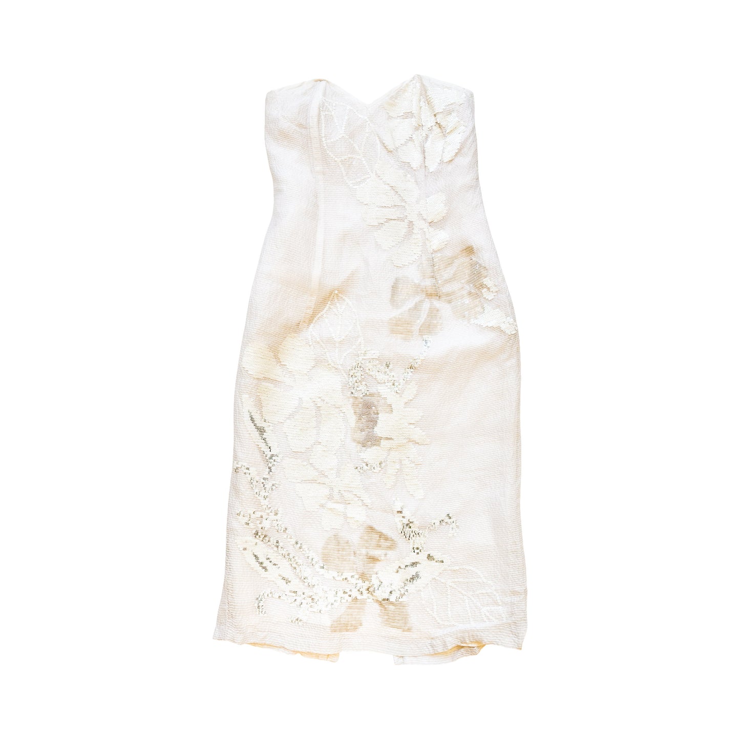 Laura Biagiotti S/S 2004 Ivory Sequined Bustier Dress