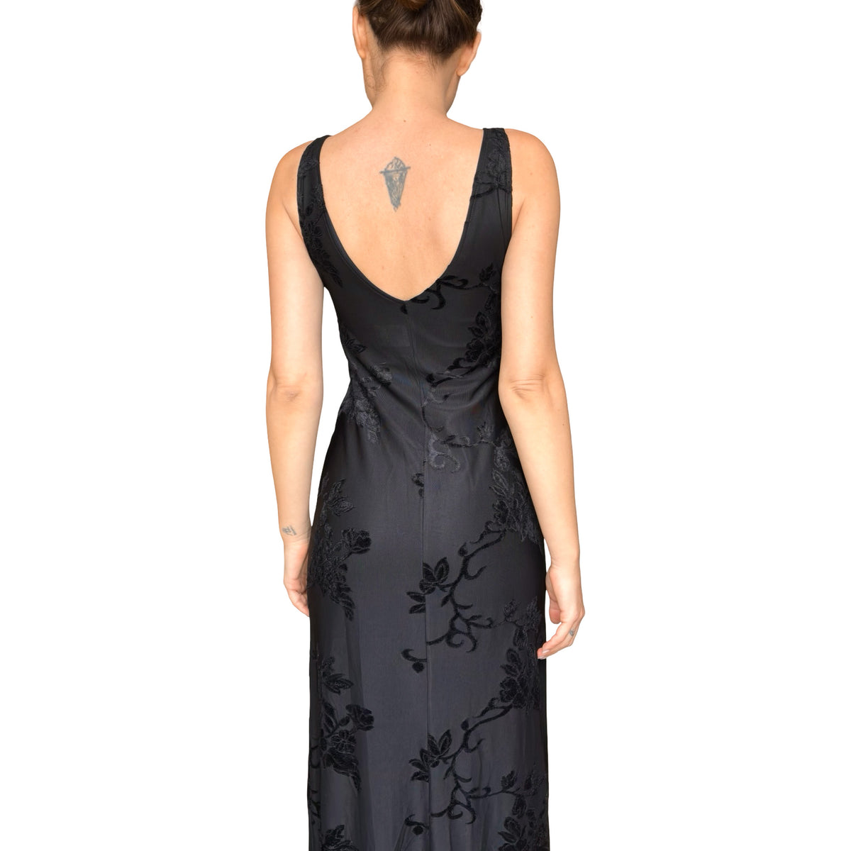 Lolita Lempicka 1997 3D Velvet Floral Maxi Dress