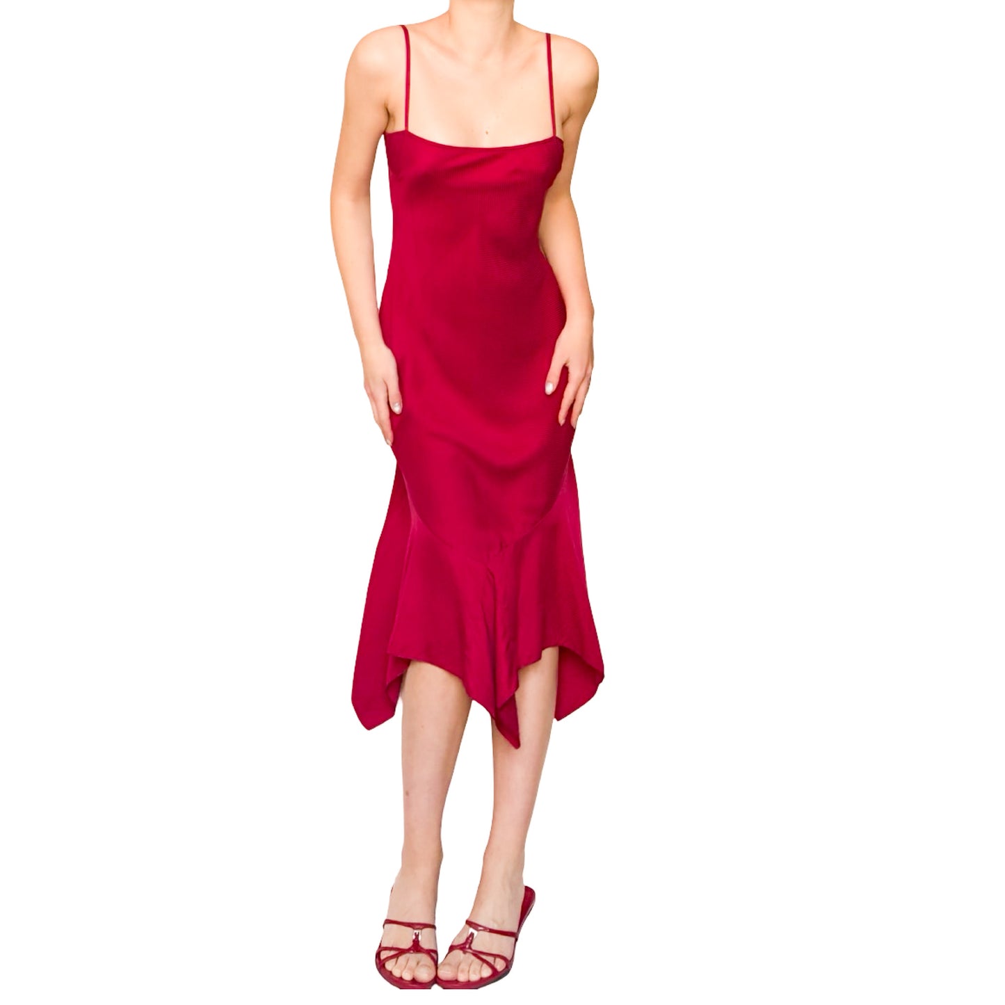 Lolita Lempicka 2000s silk ruby dress