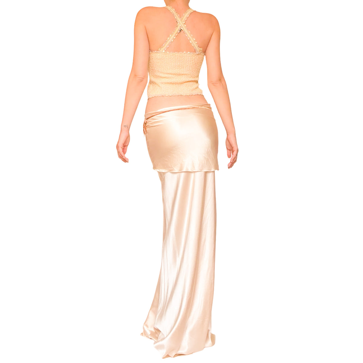 Italian Luxury Designer 90s Venus Silk Dress