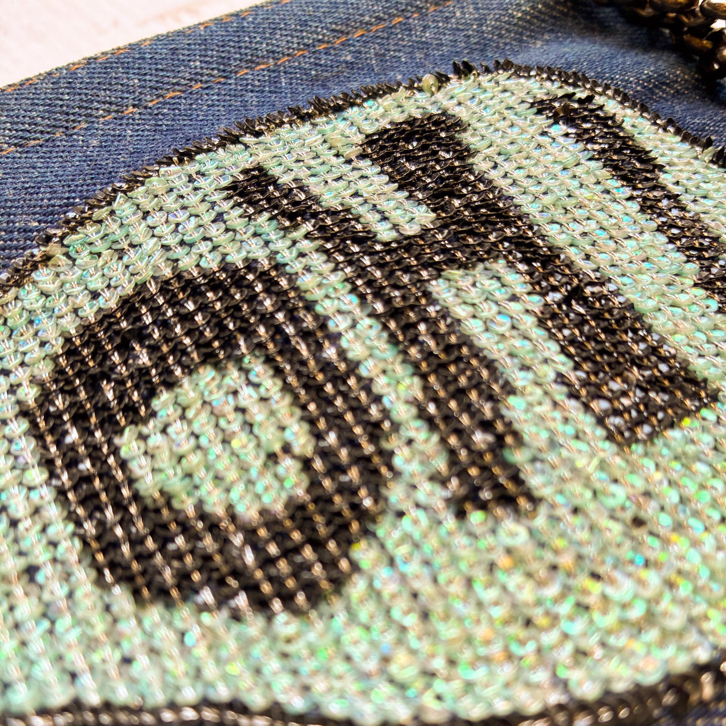 Maison Lesage RARE Beaded Denim Bag