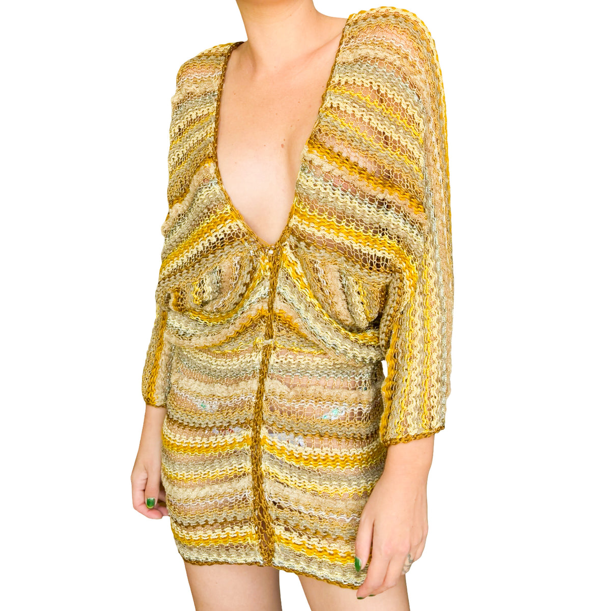 Mali by Lietta Cavalli 1970s RARE Hand-Knit Mini Dress