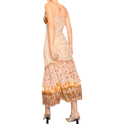French 90's Bohemian Patchwork Maxi Dress