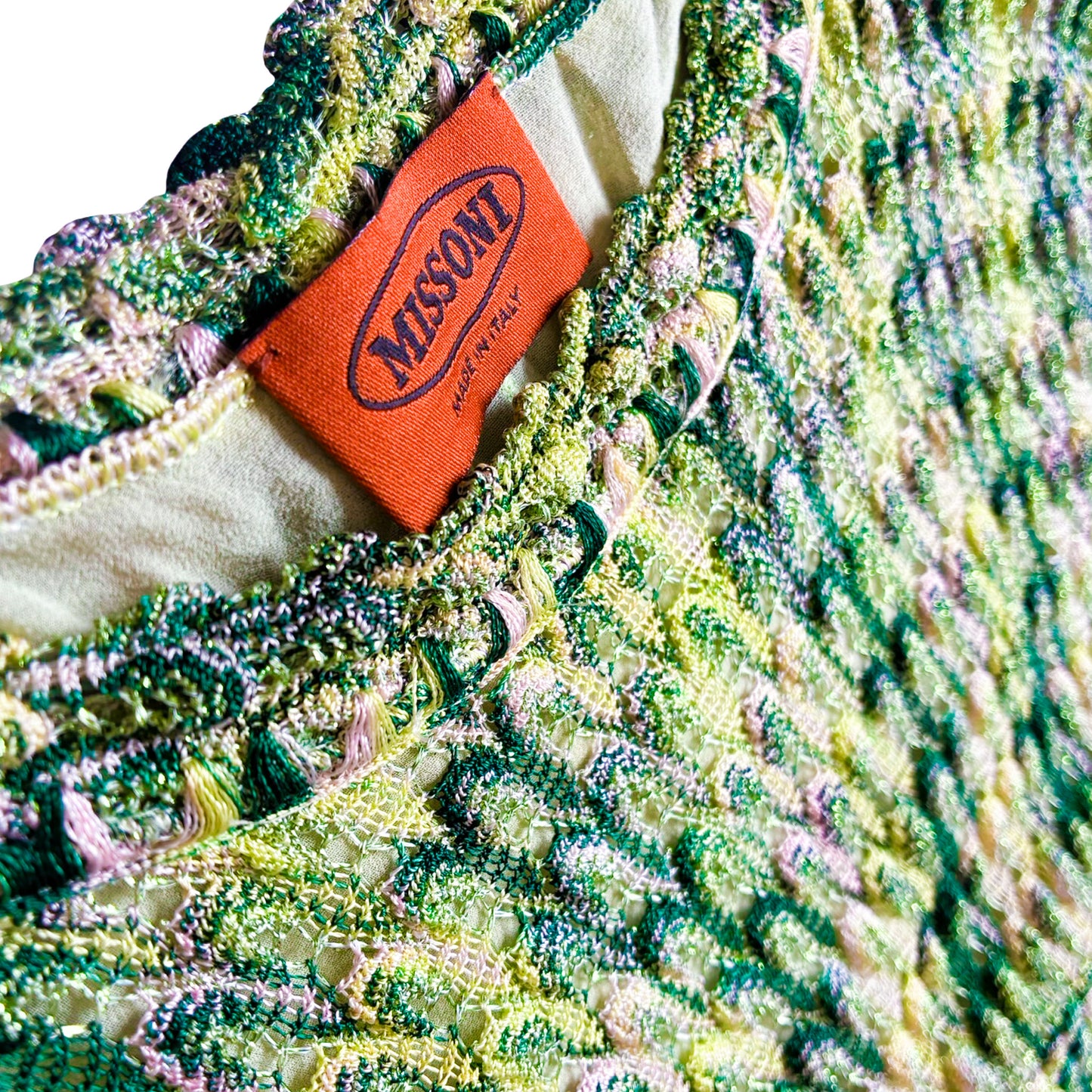 Missoni VTG Green Scale Knit Dress
