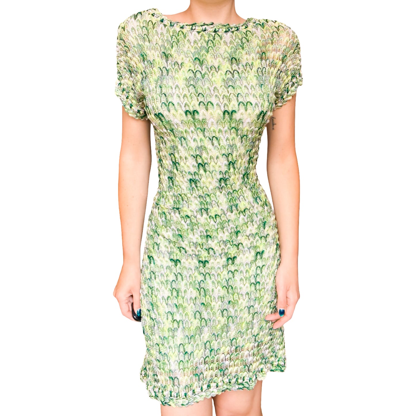 Missoni VTG Green Scale Knit Dress