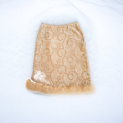 Nomadic Cotton Velvet Skirt w/ Nappa Lamb Fur