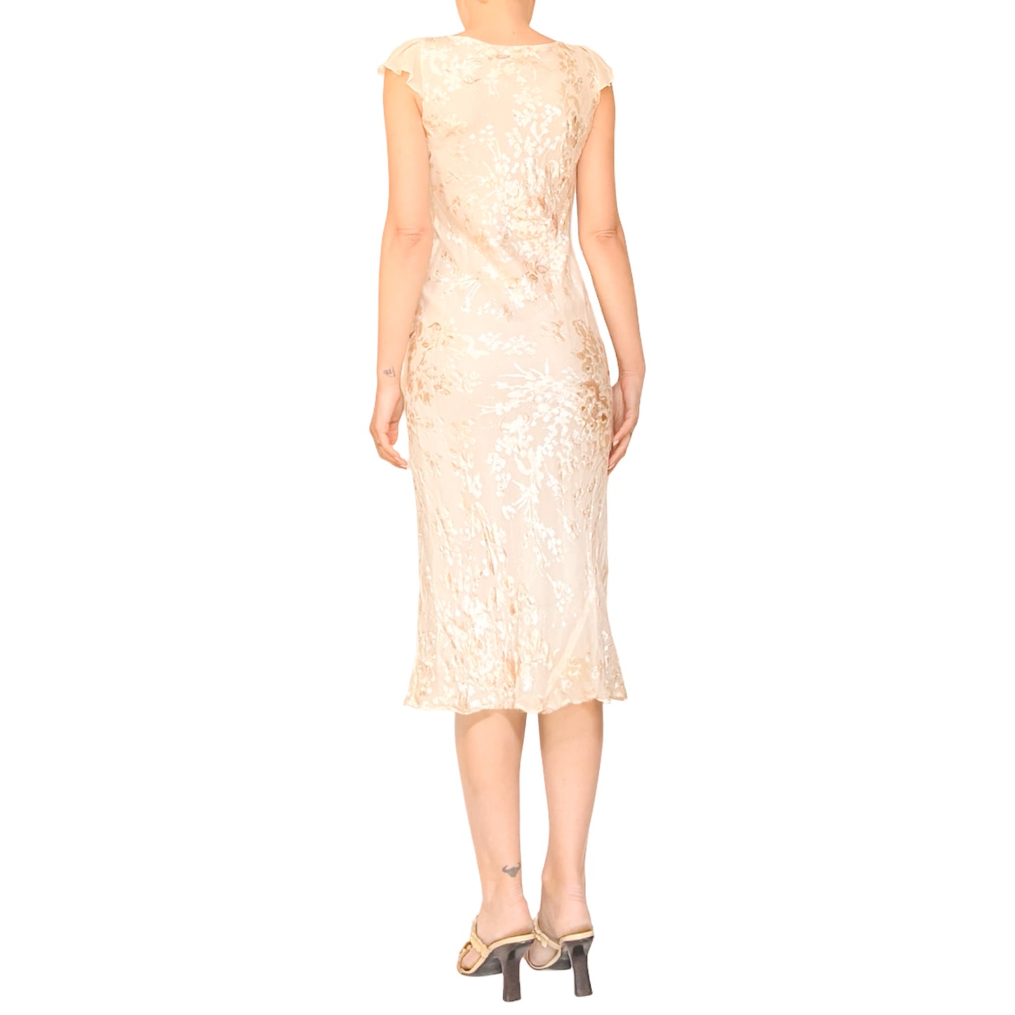 English 1990s Beaded Silk Romantic Dress