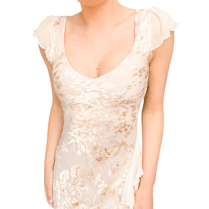 English 1990s Beaded Silk Romantic Dress