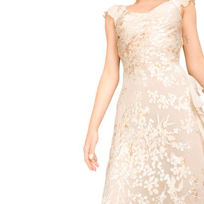 English 1990s Beaded Silk Romantic Dress