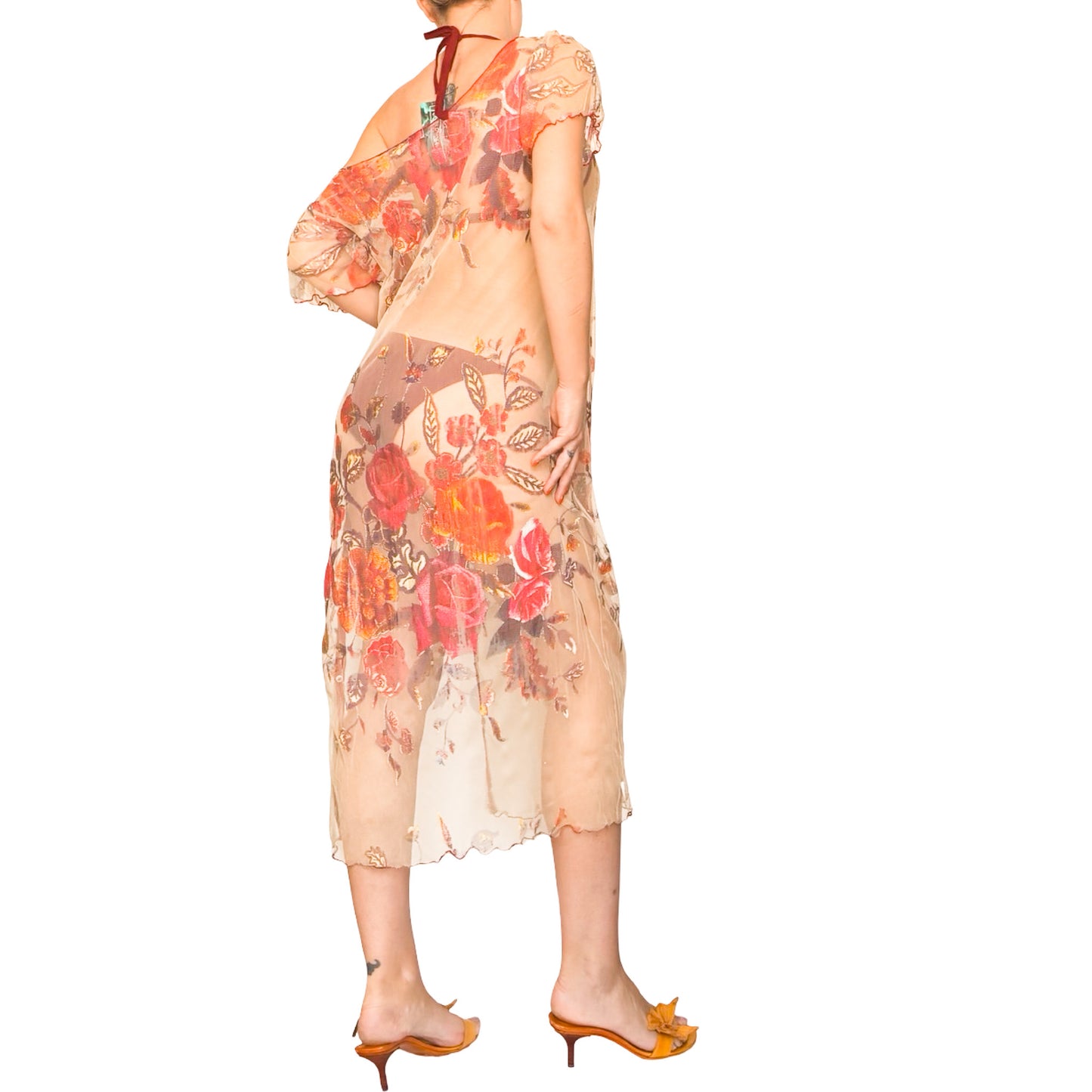 Souad 90's Rare Handpainted Silk Cover-Up