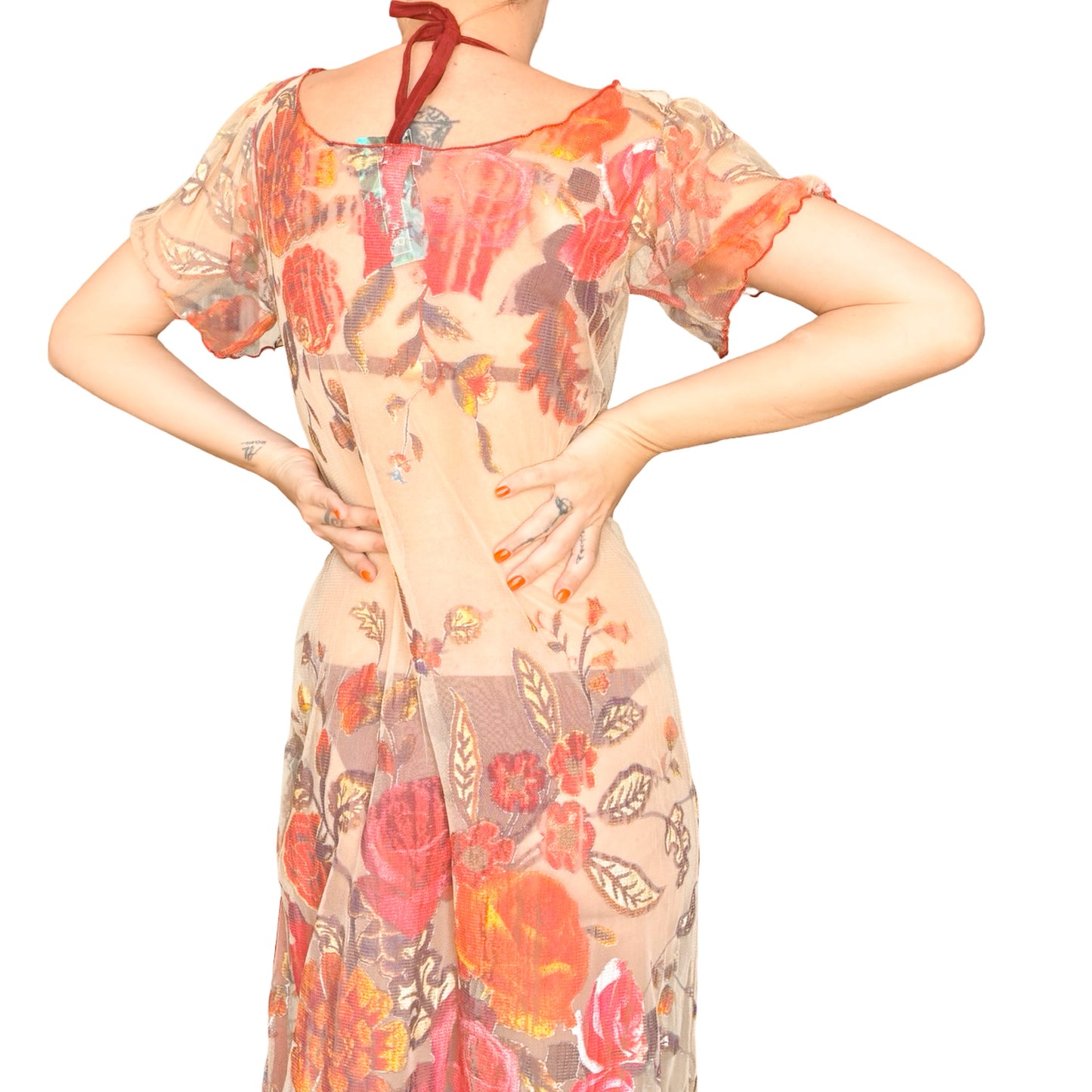 Souad 90's Rare Handpainted Silk Cover-Up