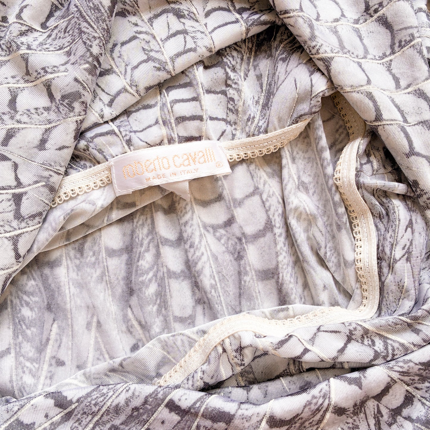 Roberto Cavalli 1999 feather stretchy dress - documented